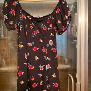 Floral Black Dress